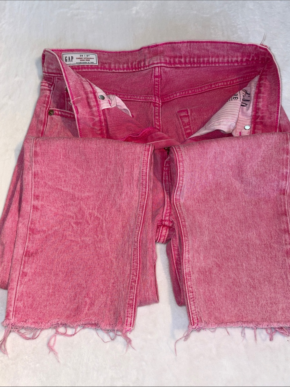 GAP Pink Acid Wash Cheeky Straight High-Rise Straight Leg Jeans Size 8/29 Reg